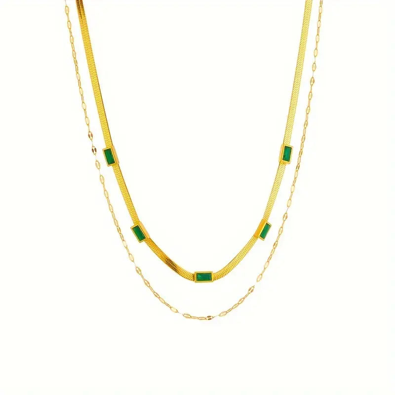 Collar Retro-Doble Capa Sorella Gem | Oro