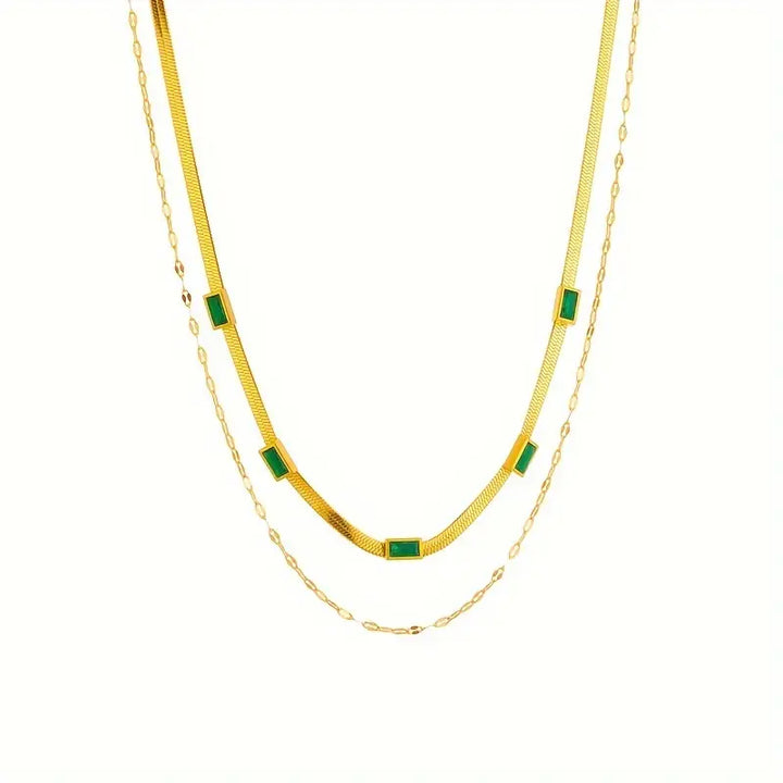 Collar Retro-Doble Capa Sorella Gem | Oro