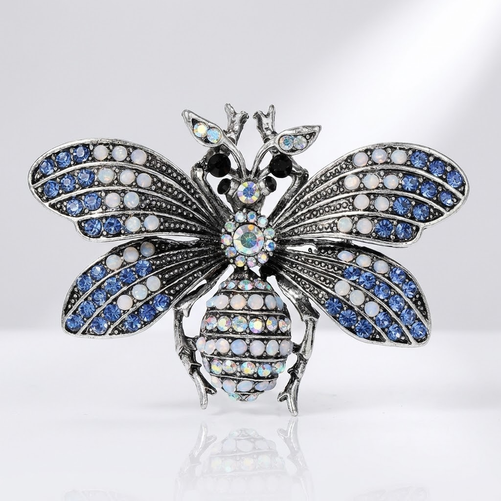 ROYAL BLUE BEE BROOCH