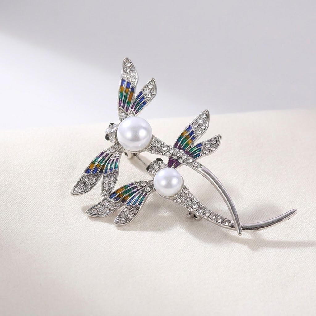 DRAGONFLY PEARL BROOCH