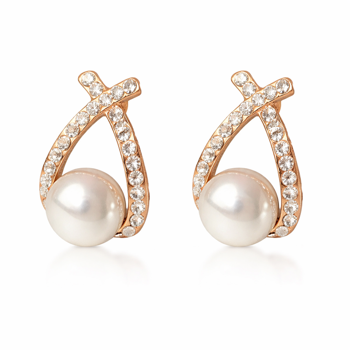 Earrings with pearls and sequins