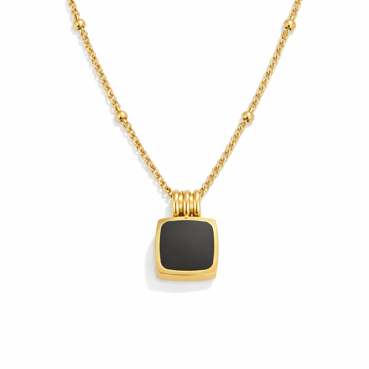 Lucia Necklace with Black Pendant