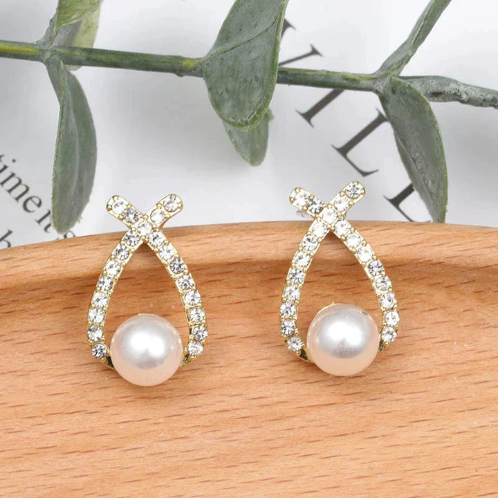 Pendientes con perlas y purpurina