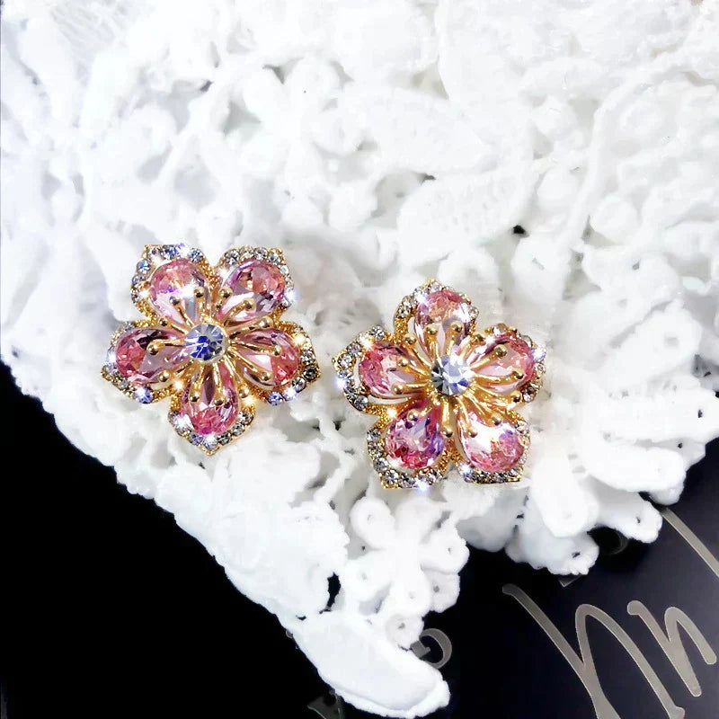 Pendientes de zirconia multicolor en plata
