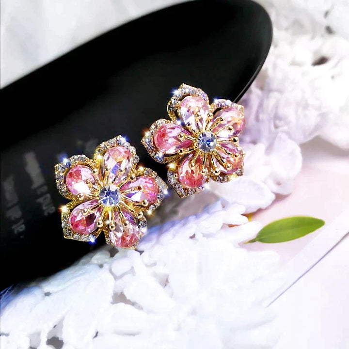 Pendientes de zirconia multicolor en plata