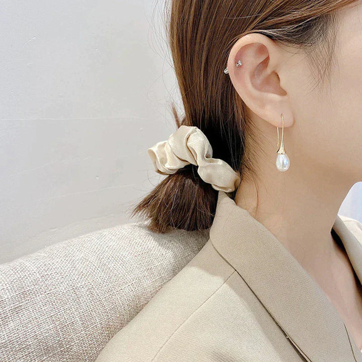 Pendientes de gota con perlas