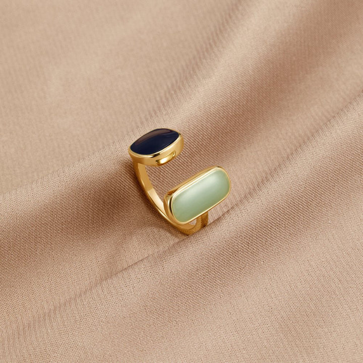 Anillo abrazo con aguamarina