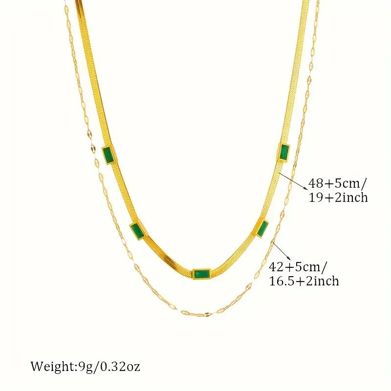 Collar Retro-Doble Capa Sorella Gem | Oro