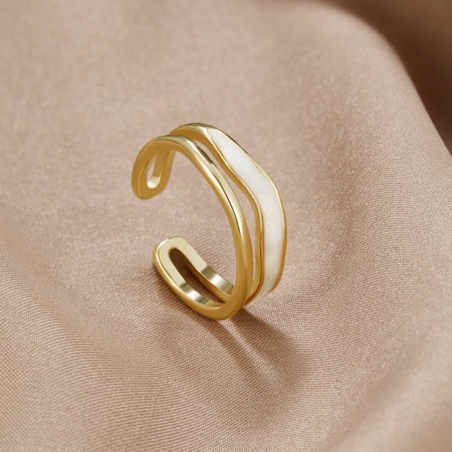 Anillo Sahara de Oro con Capas